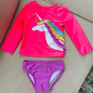 Cat & Jack Unicorn rash guard & swimsuit